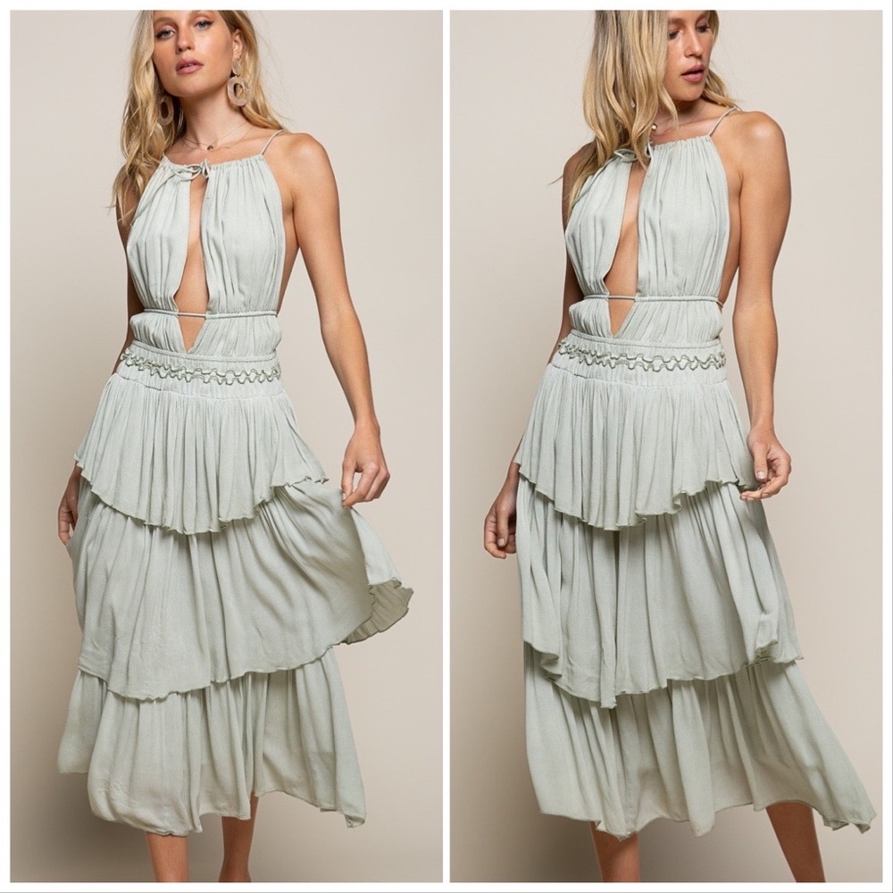 Island Girl Tropical Halter Midi Dress - Picture 10 of 13